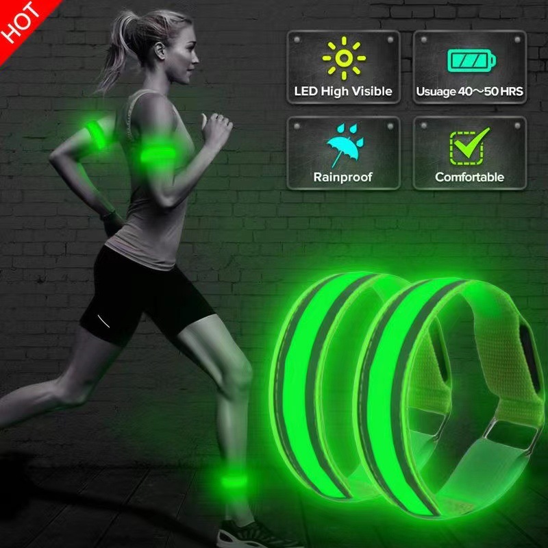 Cycling Gear Essentials - Brassards réfléchissants étanches à LED, ceintures